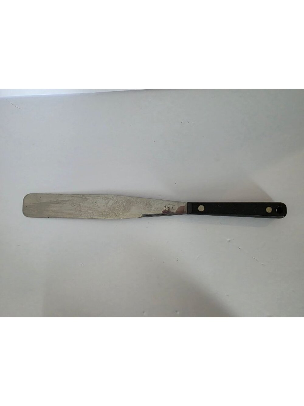 Flint Vanadium Stainless USA Spatula With Black Handle 12" Long Vintage